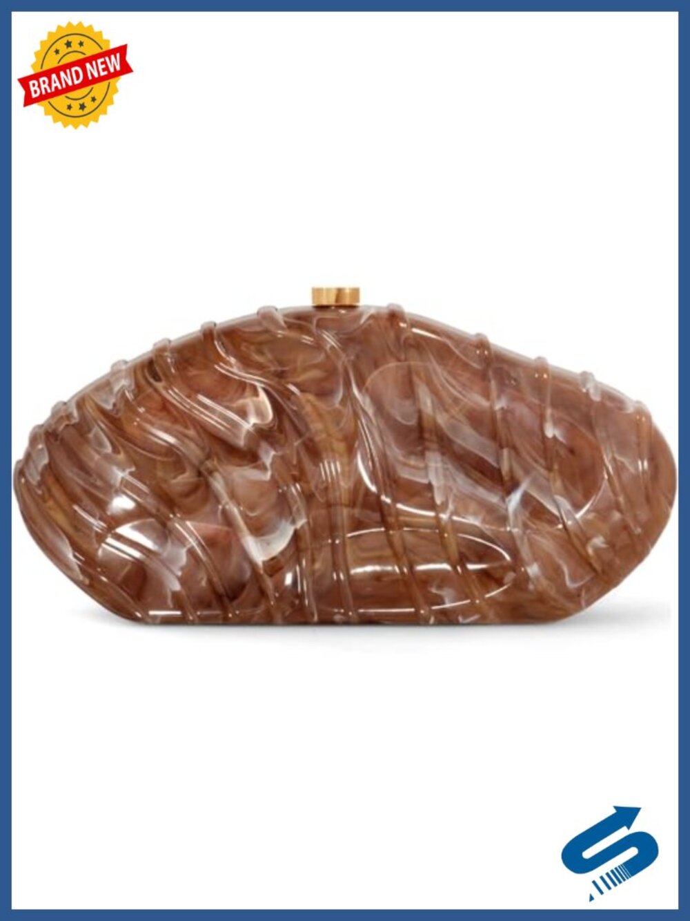 Irregular Shell Acrylic Clutch Purse with Chain for Evening Party Weddings